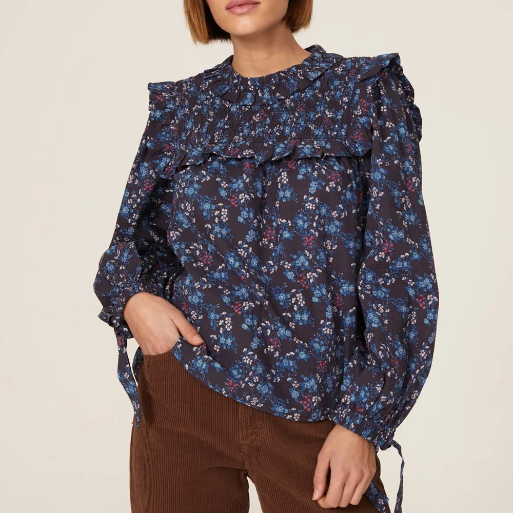 Sea New York Tilly Smocked Blouse, Medium